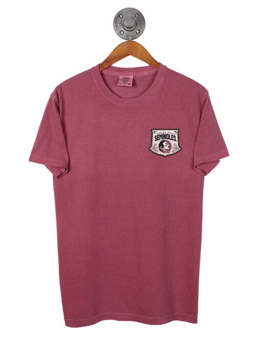 Barefoot Florida State FSU Seminoles Comfort Colors Brick Tee Shield