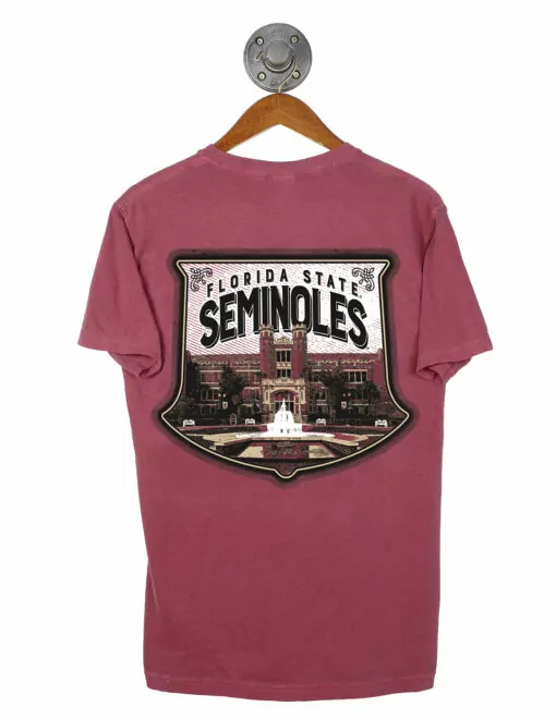 Barefoot Florida State FSU Seminoles Comfort Colors Brick Tee Shield