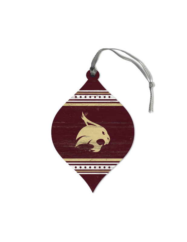 TXST Striped Teardrop Ornament