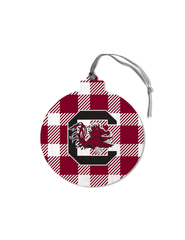 USC Buffalo Plaid Round Ornament