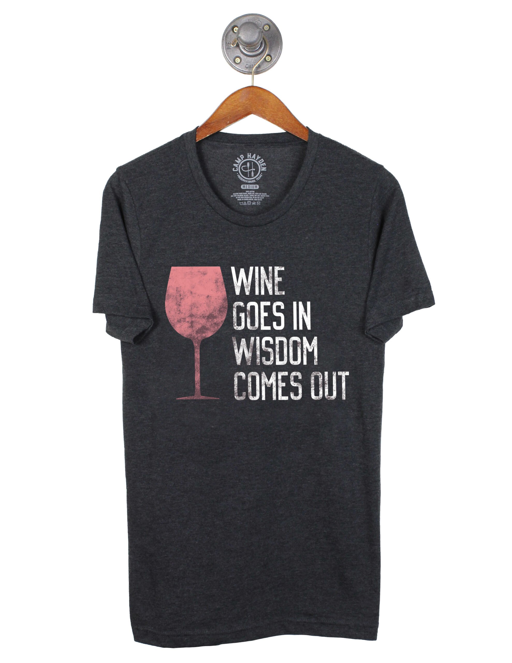 Wine Goes In Short Sleeve Tee - Barefoot Campus Outfitter