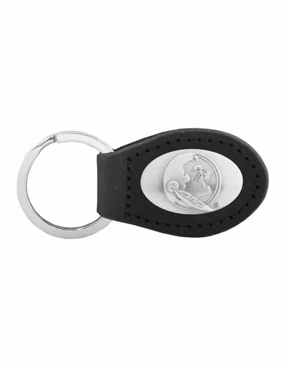 FSU Leather Oval Keychain
