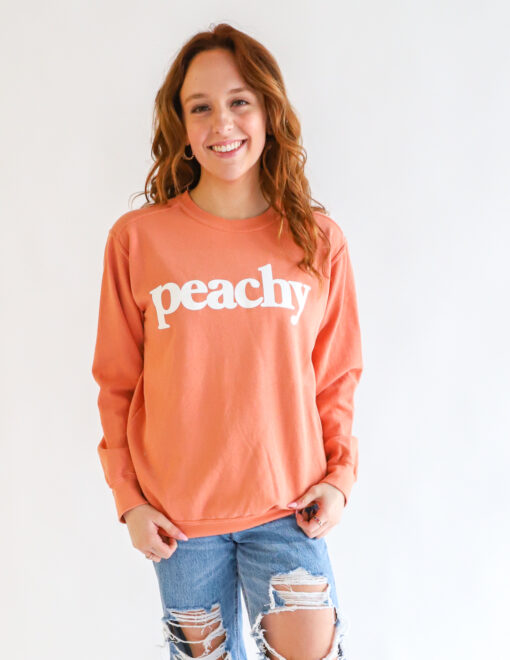 Barefoot Peachy Comfort Colors Terracotta Crewneck-2 (2)