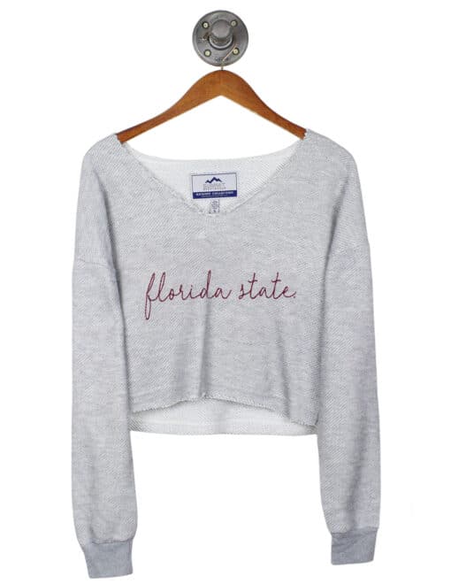 FSU Coastal Terry V-Neck Crop