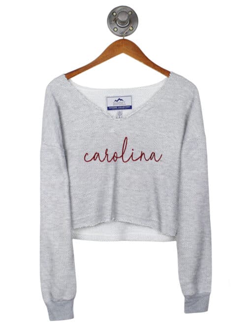 USC Coastal Terry V-Neck Crop