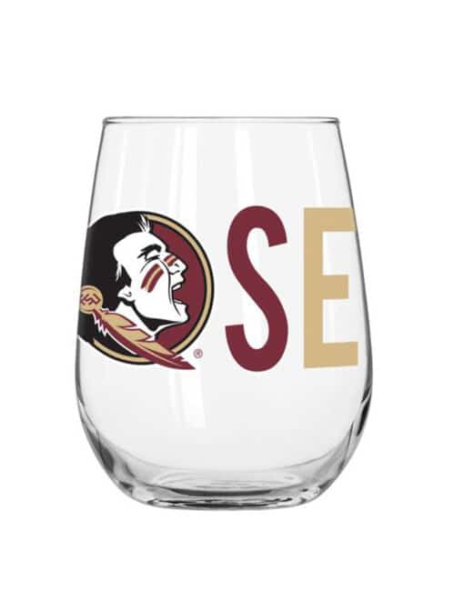 FSU Overtime Curved Wine Glass