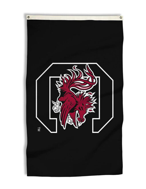 USC Black w/ Gamecock Logo Flag