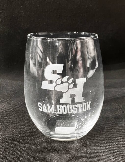 SHSU Clear Satin Frost Stemless Glass