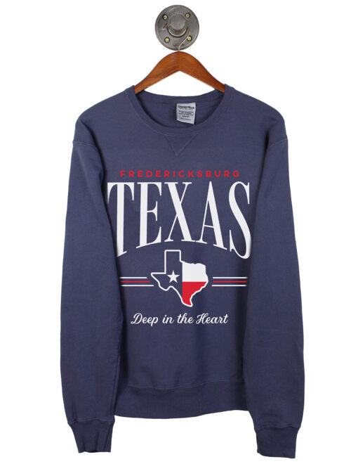 Barefoot Fredericksburg, Texas Navy Sweatshirt