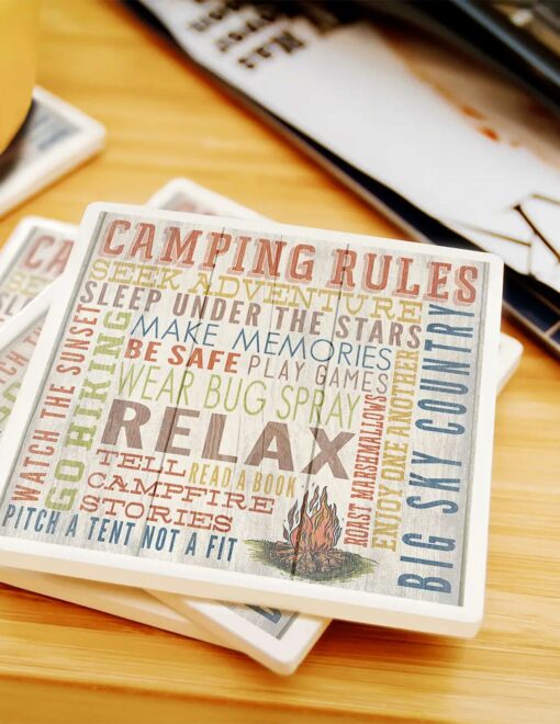 MT Big Sky Rustic Typography Coaster - Image 3