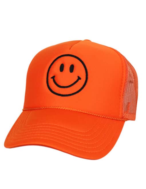 Black Smiley Face Trucker