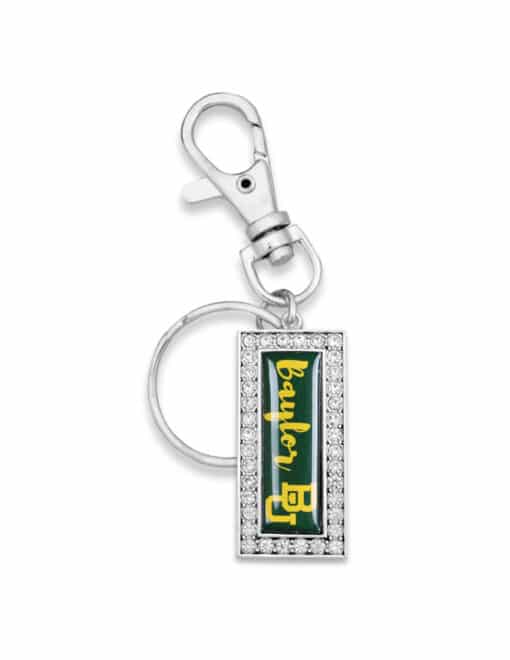 BU Crystal Rectangle Keychain