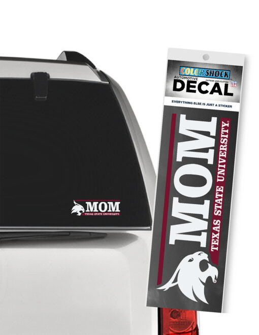 TXST Mascot Next To Mom Decal