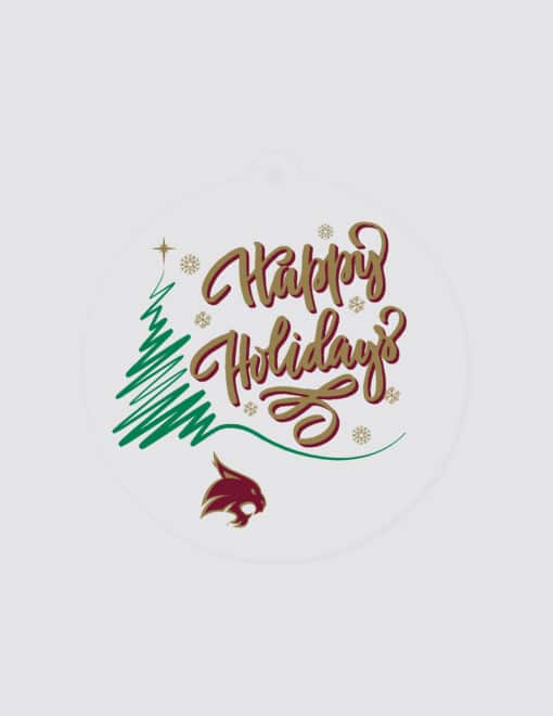 TXST Happy Holidays Ornament - Image 2