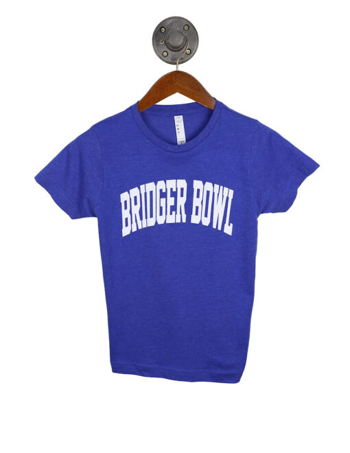 Barefoot Bozeman Bridger Bowl Youth Tee Heather Royal Blue