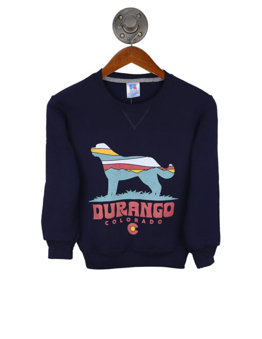 Barefoot Durango Colorado Dog Sweatshirt Navy