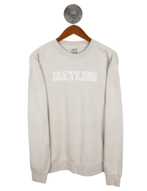 Barefoot Baylor Bears Embroidered Crewneck Sweatshirt Pigment Ivory