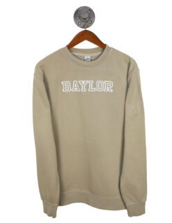 Barefoot Baylor Bears Embroidered Crewneck Sweatshirt Pigment Sand