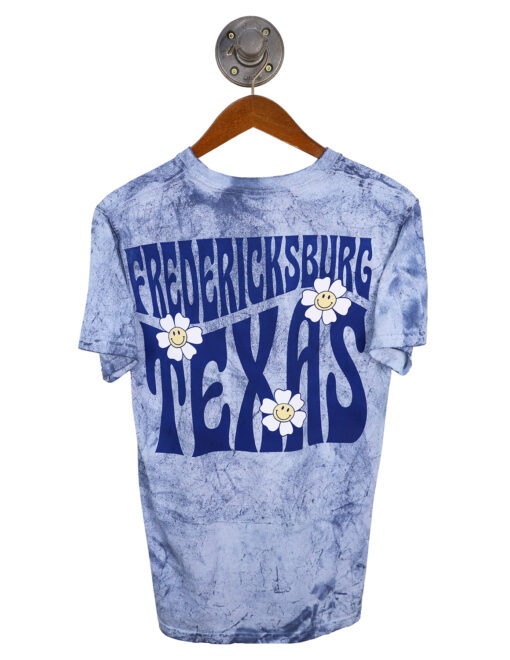 Fredericksburg Short Sleeve Smiley Face Flower Shirt Blue