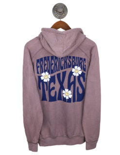 Fredericksburg Hooded Sweatshirt Smiley Face Flower Hoodie Purple