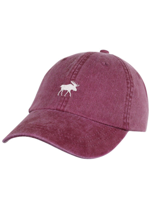 Barefoot Bozeman Montana Adjustable Leather Strap Mini Moose Hat Burgundy Red