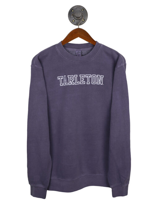 Barefoot Tarleton State Texans Embroidered Crewneck Sweatshirt Pigment Plum