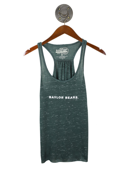 Baylor Bears Heather Green Simple Text Flowy Tank Top