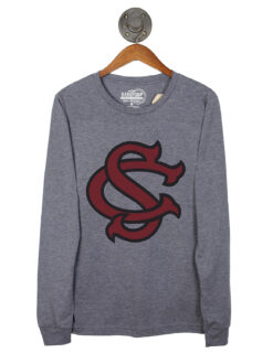 barefoot-south-carolina-usc-interlock-sc-long-sleeve-triblend-grey-shirt-113525-BF105302-GREYTRI