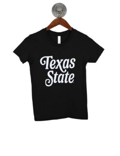 texas-state-txst-maroon-youth-short-sleeve-shirt-script-black-155565 3001Y BLACK