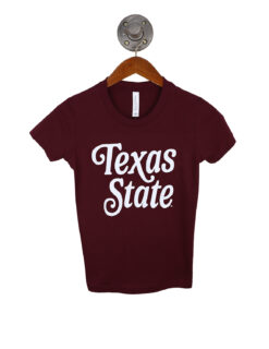 texas-state-txst-maroon-youth-short-sleeve-shirt-script-red-3001Y MAROON
