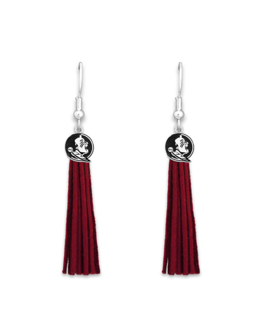 FSU40072-TASSLE-LOGO-EARRING