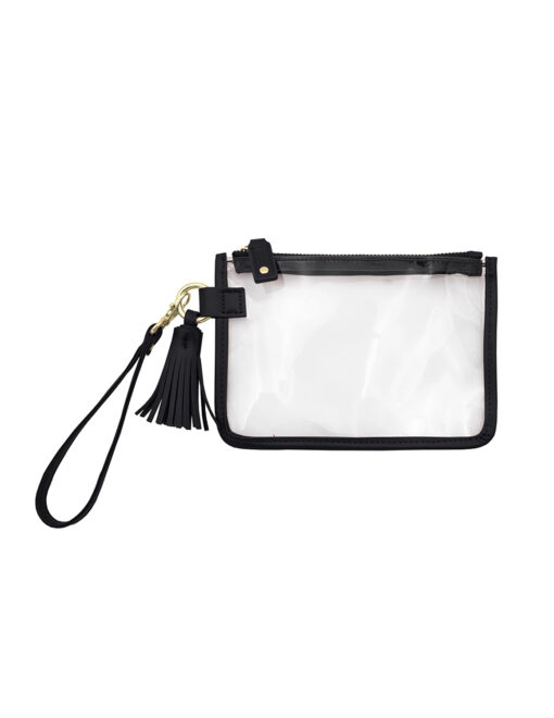 Black Clear Wristlet