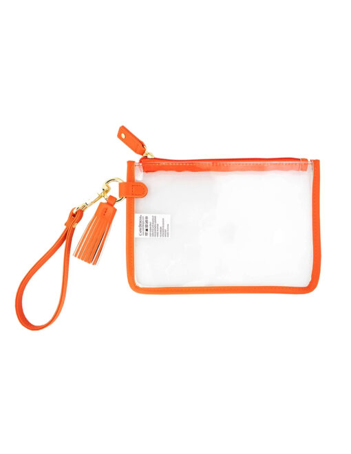 Orange Clear Wristlet