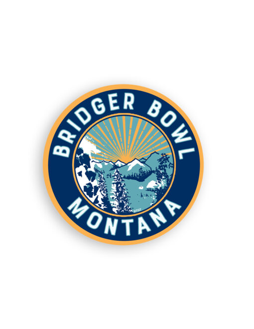 Bridger Bowl Sunrise Circle Sticker
