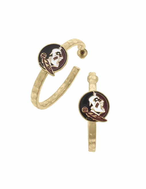 FSU Enamel Logo Hoop Earrings
