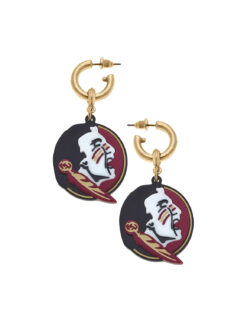 Florida State Resin Logo Drop Hoop Earrings