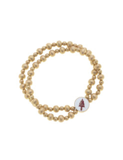 Florida State Seminoles 2-Row Ball Bead Stretch Bracelet