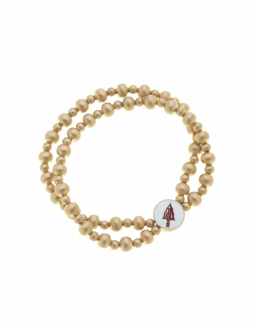 Florida State Seminoles 2-Row Ball Bead Stretch Bracelet