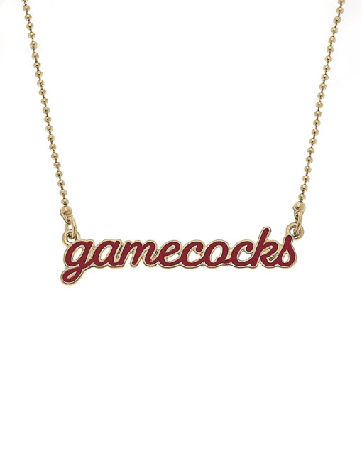 South Carolina Gamecocks Enamel Script Necklace