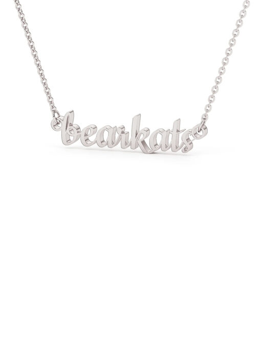 Stainless Steel Bearkats Script Necklace