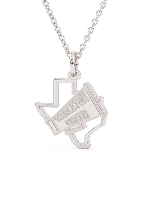 Stainless Steel Tarleton Cheer Megaphone Texas Pendant - Image 2