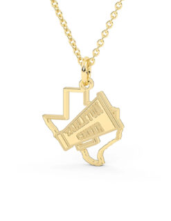 Stainless Steel Tarleton Cheer Megaphone Texas Pendant