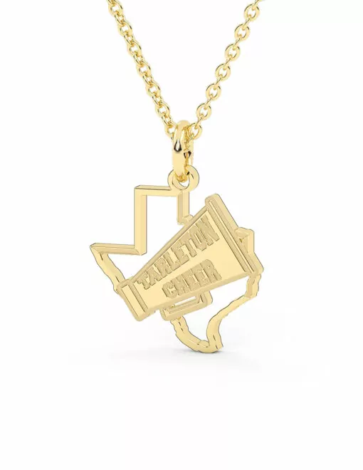 Stainless Steel Tarleton Cheer Megaphone Texas Pendant