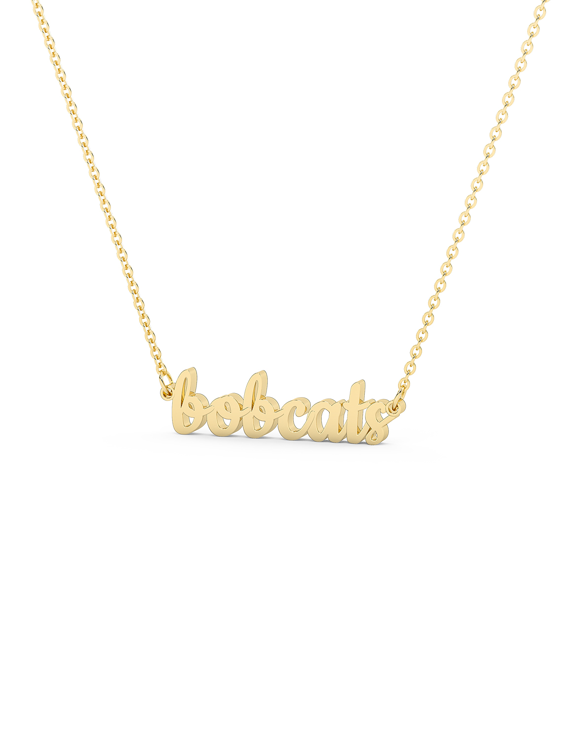 Stainless Steel Bobcat Script Necklace