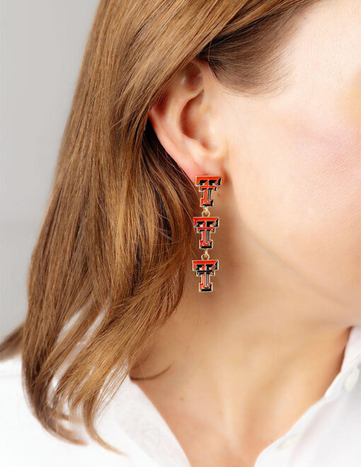 TTU Triple Drop Earrings - Image 2