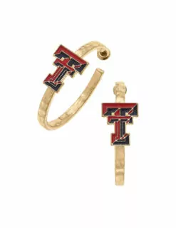 TTU Enamel Logo Hoop Earrings