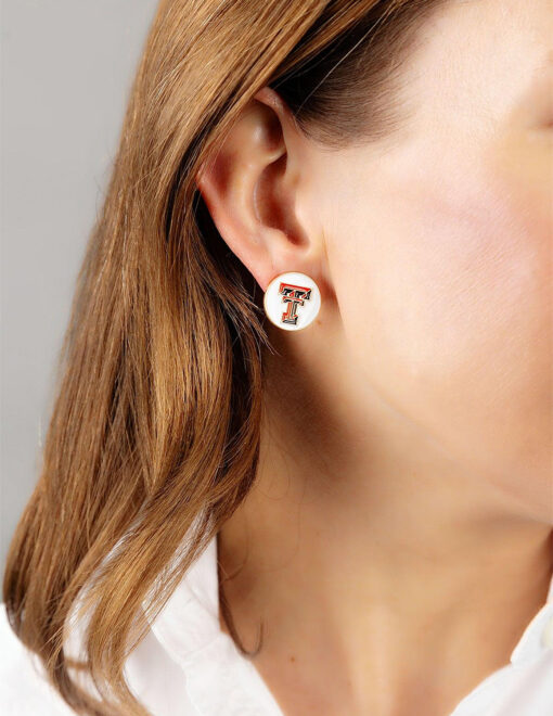 TTU Enamel Disc Stud Earrings - Image 2
