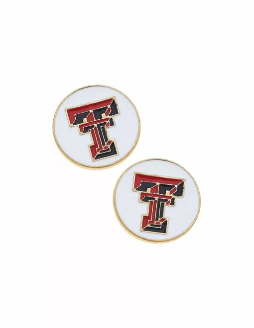 TTU Enamel Disc Stud Earrings