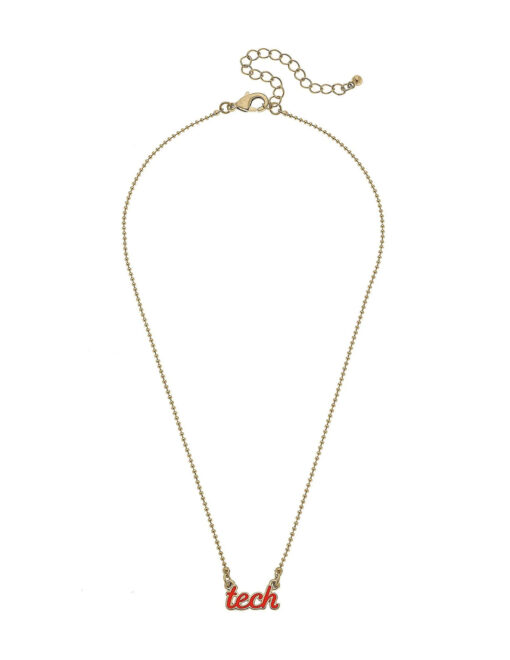 TTU Tech Enamel Script Necklace