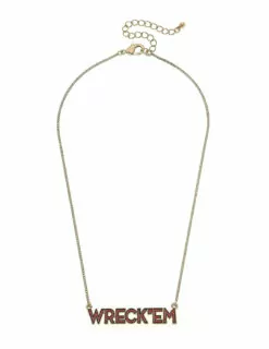 TTU Wreck 'Em Outline Enamel Necklace
